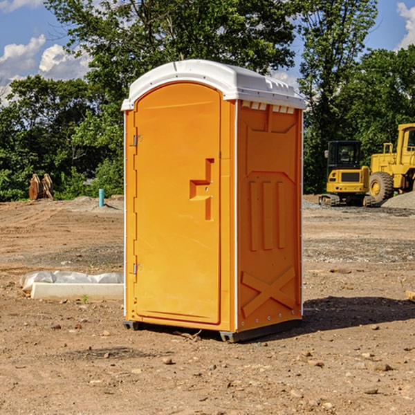 how often are the porta potties cleaned and serviced during a rental period in East Baldwin